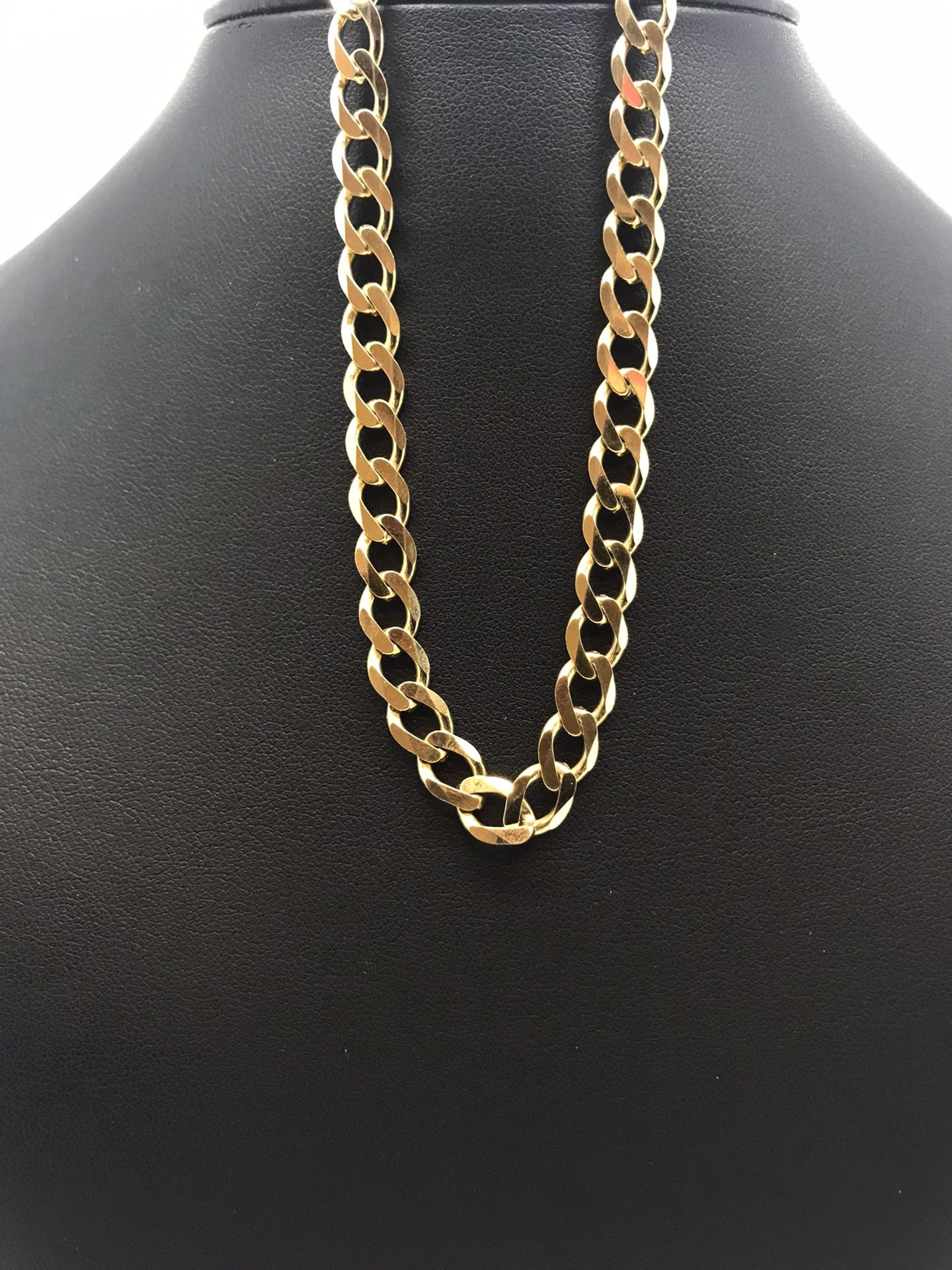 Gold Curb Link Chain 10K Solid New
