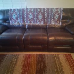 Brown Leather Couch With Recliner Left And Right
