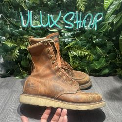 THOROGOOD AMERICAN HERITAGE 8″ TOBACCO MOC TOE MEN WORK BOOTS SIZE 12 D Soft Toe