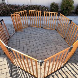 11 Panel Wooden Baby Gate or Play Pen (Configurable) w/ Access Door