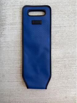 Coach Blue Signature Wine Bottle Carrier Tote Neoprene Handle Case