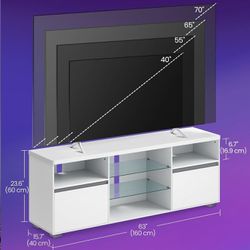 TV Stand with LED Lights 70 Inch
