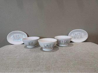 Rae Dunn Ceramic Bowls and Plates Set