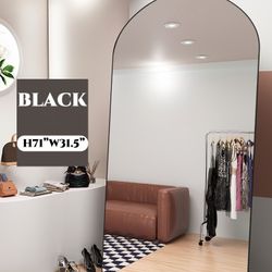 Arched Full Length Mirror, L71in. W31.5in. Floor Mirror with Stand, Arched Wall Mirror Full Length, Large Standing Mirror Full Length, Wall-Mounted Mi