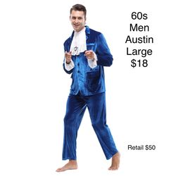 Austin Powers Men Costume 60s Suit Large Halloween