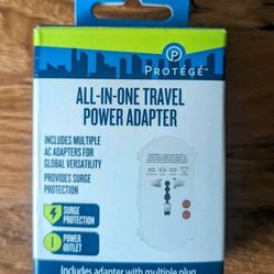 NWT Protege All-in-one Travel Power Adapter, Multiple AC Adapters