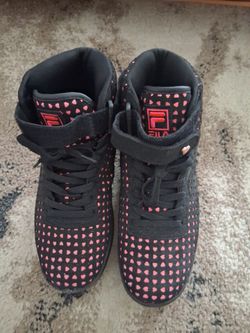 Black & Pink Hightop Sneakers