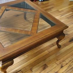 Wood And Glass Coffee Table