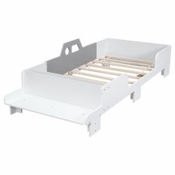 White and Grey Truck Toddler Bed