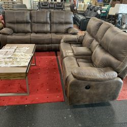 Power Reclining Sofa & Power Reclining Love Seat On Sale