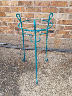 Teal Metal Plant Stand