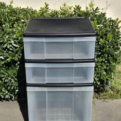 3 Drawer Plastic Cart On Wheels