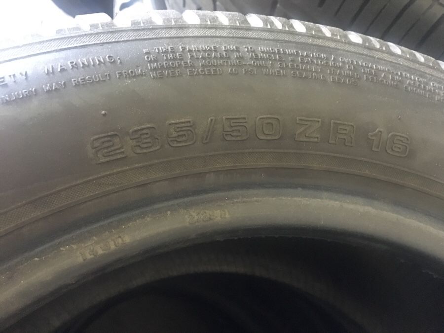 Uniroyal tires almost new 235/50zr16
