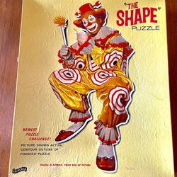 60s Vintage Dokey The Clown THE SHAPE Puzzle Rare Complete Bozo