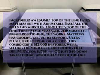 Top Of The Line Brand New King Latex Mattress with Adjustable Base