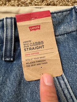 NWT Levi's XX Cargo Straight Leg Denim Pants Mens Size 36x30 Blue