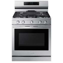 Samsung 6.0 cu. ft. Smart Freestanding Gas Range with No-Preheat Air Fry, Convection+ & Stainless Cooktop in Stainless Steel