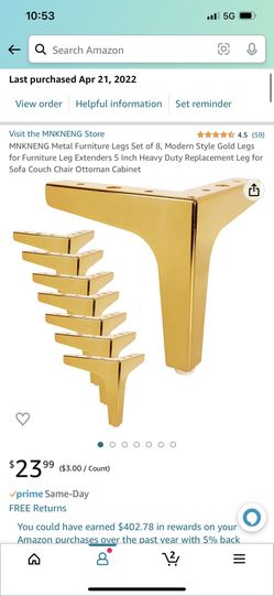 New Gold Furniture Legs Set Of 8