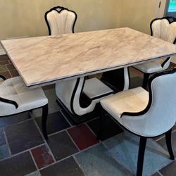 Marble Dining Table with 4 chairs