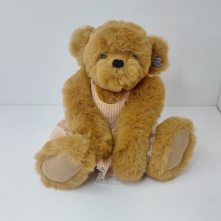 Annette Funicello Collectible Bear, Teddy Bear In Pink White Dress