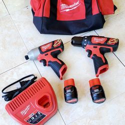 Milwaukee 12V Drill and Impact Driver Kit