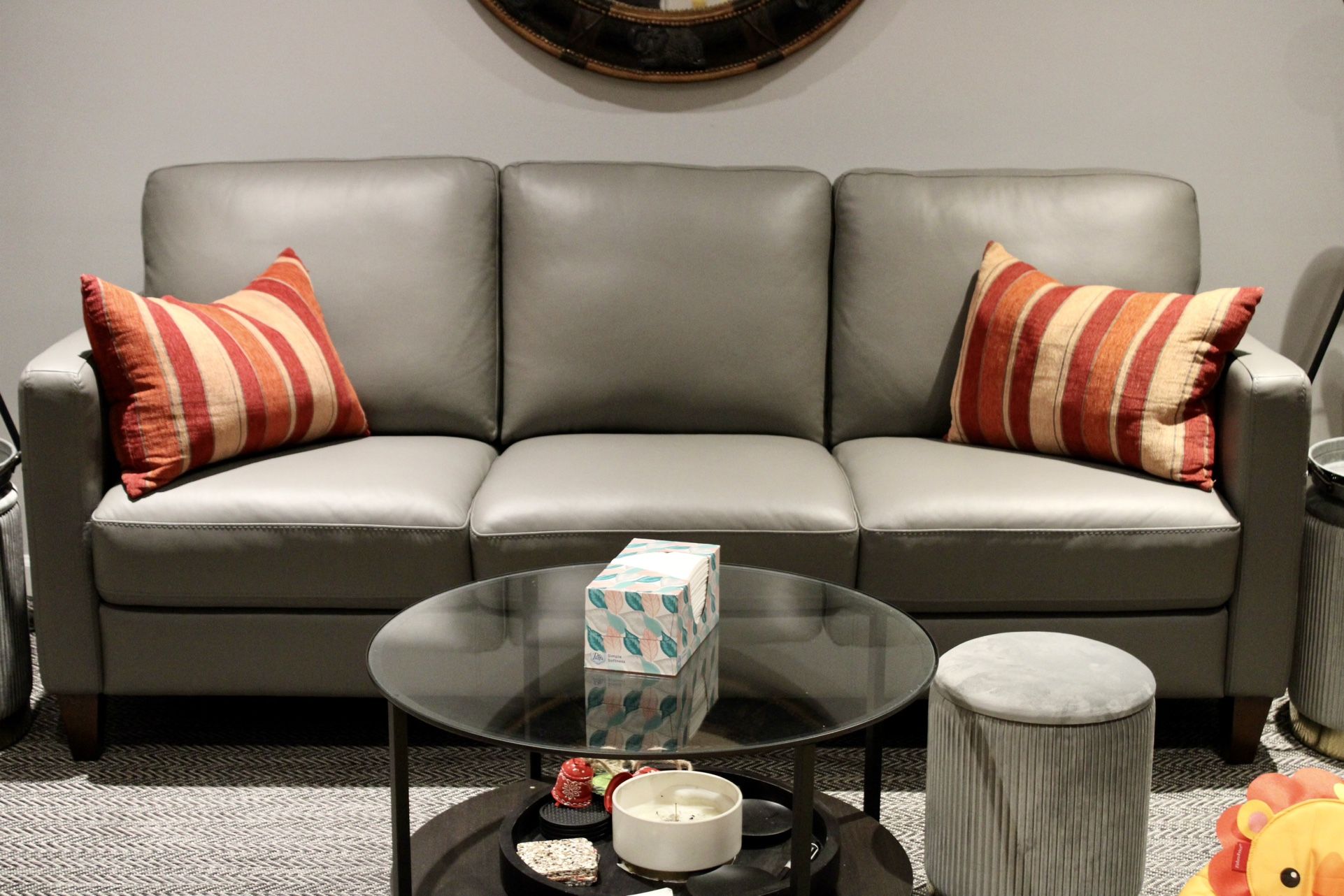 Macy’s Genuine Leather Couch