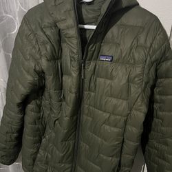Patagonia Micro Puff Hoody , Men’s , Green , Medium 