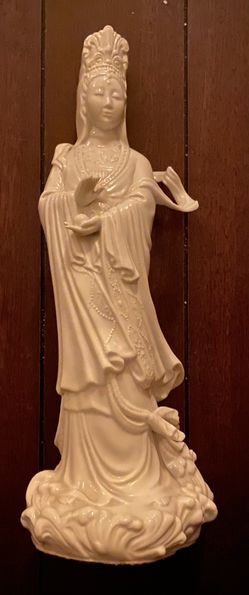 Kuan Yin Goddess Of Compassion Porcelain 16” Statue
