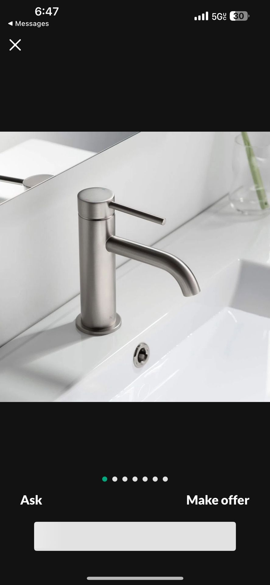 Single-Hole Single-handle Bathroom Faucet Nickel F35 $30