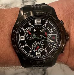 GUCCI G-TIMELESS CHRONOGRAPH WATCH, FULL SET CALENDAR DATE PVD