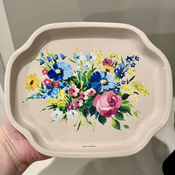 Vintage Floral Tin Mini Tray