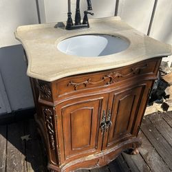 29” Bathroom Vanity - wood cabinet with Sink, Faucet