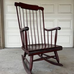 Vintage Cherry Finish Wood Rocking Chair