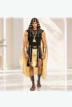Men’s Egyptian Pharaoh Costume – Full Set with Gold Cape