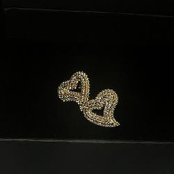 18 k Gold Plated Heart Stud Earrings 