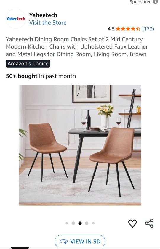 Modern Chairs Set of two Tan Pu Leather