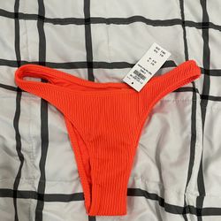 hollister - orange high leg bikini bottom 