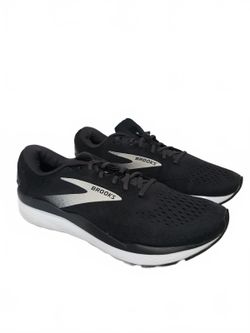 Brooks Mens Ghost 16 1104182E090 Black Grey White Size 13 2E Running Shoes