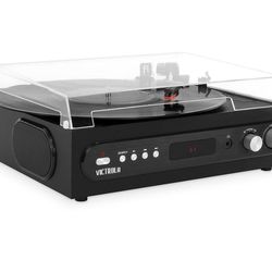 Victrola All-in-1 Bluetooth Record Player with Built in Speakers and 3-Speed Turntable 