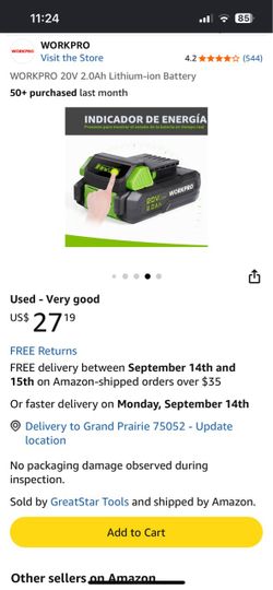 WORKPRO 20V 2.0Ah Lithium-Ion Battery