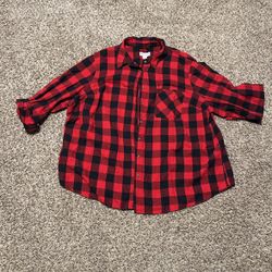 Ava & Viv Red And Black Flannel, 3X