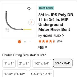 3/4” Poly Pipe Gas Riser