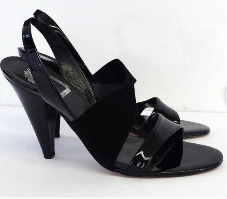 Women's Christian Dior Black Patent Leather/Suede Slingback Heels.

Size 41. 

