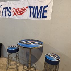 Miller Lite Bar Table & Chairs 