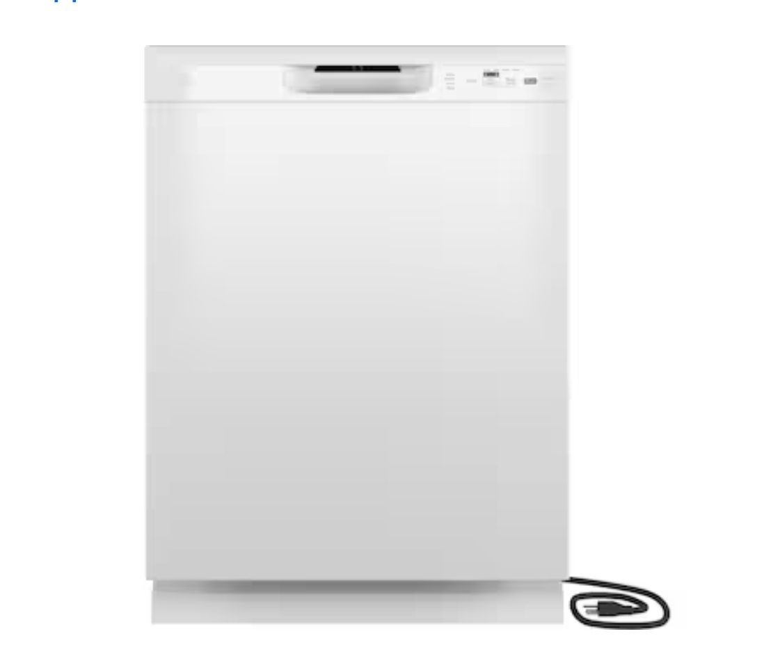 GE Dry Boost 24-in Front Control Built-in Dishwasher ( White ) ENERGY STAR, 59-Decibel Standard Sound Level