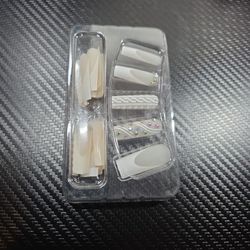 While French Tip Jewls Long Press-On Nails Wedding 