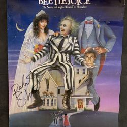 Movie Poster Original Vintage Beetlejuice Signed By Robert Goulet