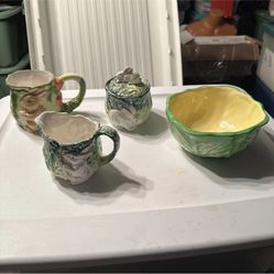 Vintage Shefford Creamer and Sugar Bowl with Mug and Bowl