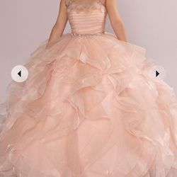 ruffle tulle quince Sweetsixteen  dress with convertible straps