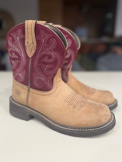 Ariat Fatbaby Heritage Western Boots Women’s 10B Tan Burgundy